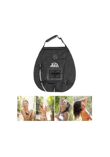 Prestigegoods 20l Taşınabilir Solar Duş Çantası Siyah, Kampçılık İçin Uygun, 0.52kg Ağırlık, 48x47x31cm Boyut Siyah