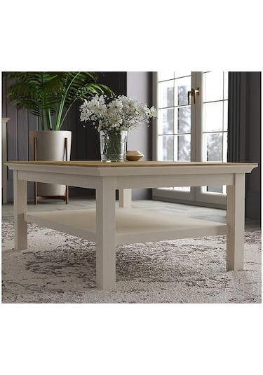 Sakura Beyaz - Ceviz Frn - 21024 Misto Orta Sehpa Beyaz - Ceviz