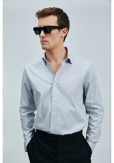 Lufian Danıel Erkek Basic Gömlek Regular Fit Gri Gri 111010633100150 Gri