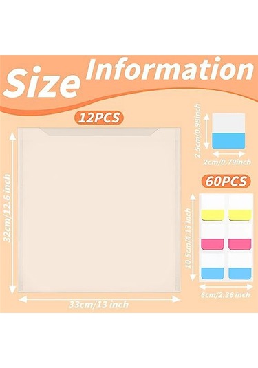 Anjiexun 12 Parçalı Scrapbook Kağıdı Saklama Kutusu Şeffaf