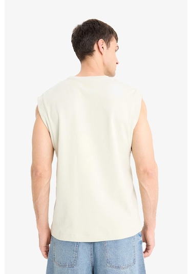 DeFacto %100 Pamuk Boxy Fit Bisiklet Yaka Baskılı Atlet C5040AX25HSKH494