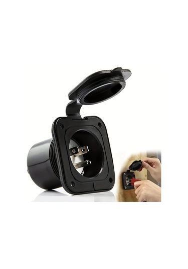 Xuweiwei Siyah 1pc 15a Us Erkek Fiş 125v Kilit Mekanizmalı Şarj Prizi Yüksek Kalite Bakır Yapı