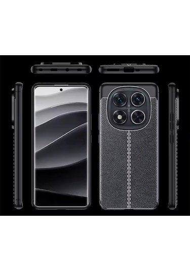 Xiaomi Redmi Note 14 Pro Kılıf Kamera Korumalı Deri Görünümlü Kap