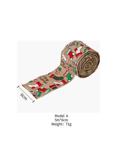 5 M X 6 Cm Noel Kurdele Hediye Dekorasyon Şerit C-pentagram