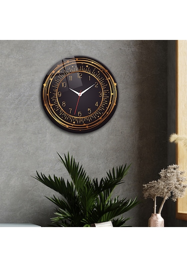 Decorita Cam Saat | Black Star | Çap40cm Çok Renkli