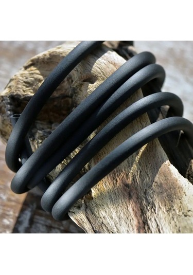 Kafebizu 5 Mm Yuvarlak Delikli Siyah Kauçuk Lastik Kordon 151136705