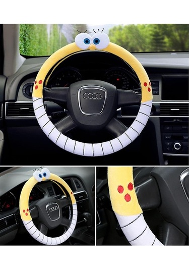 Novahub Yaratıcı Karakterli Yumuşak Direksiyon Kılıfı - Kolay Takılır, Kaymaz, Emici, Isıtıcı, 38x38cm, Araba Direksiyonu İçin Diğer
