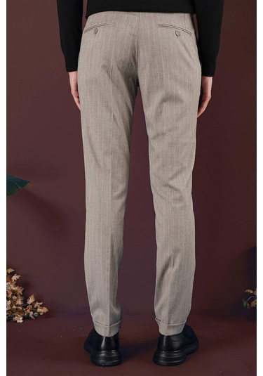 P 1134 Slim Fit Bej Spor Pantolon Bej