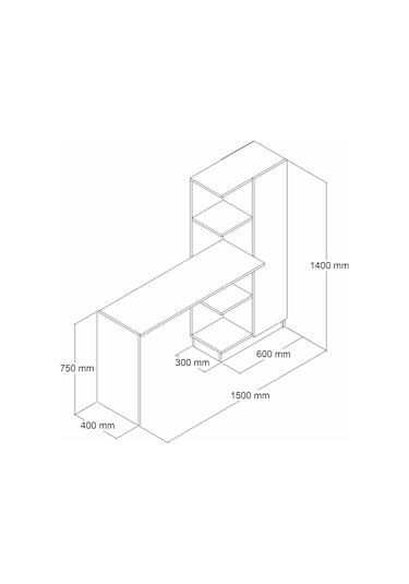 Venüs Çalışma Masası Raflı Kapaklı Çam Beyaz - Clm0503 Beyaz