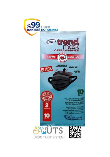 Trend Mask Yumuşak Elastik Kulaklı Maske 10 x 10'lu