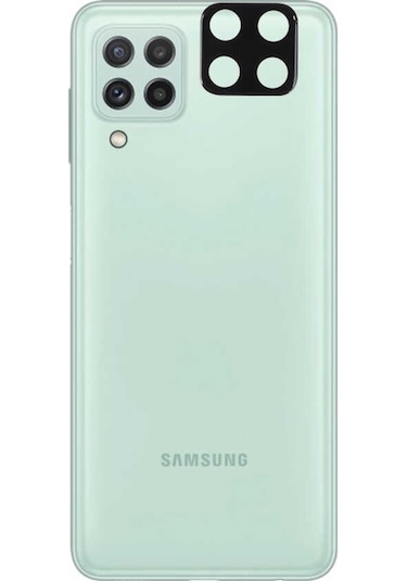 Galaxy A22 4G Zore 3D Kamera Camı Koruyucu Siyah