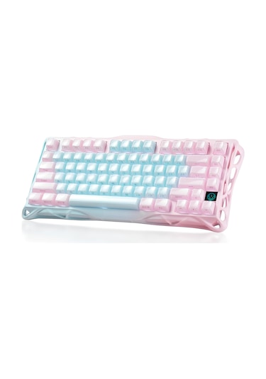 Gravastar Mercury K1 Lite Rgb Kablosuz Mekanik Gaming Klavye, İngilizce Q,aurora Mist