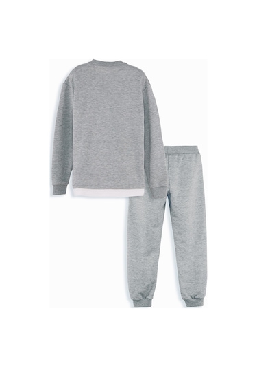 Denokids Harfler Erkek Çocuk Eşofman Takımı - Gri