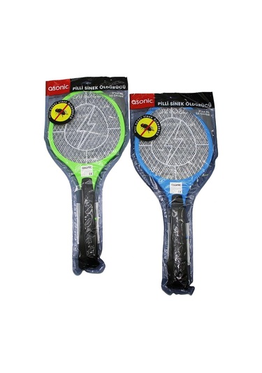 Asonic As-a22 Pilli Raket Modeli Sinek Öldürücü Cız 2000v 3 Örgü Tasarım 21x50cm