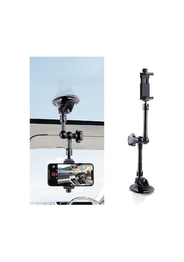 Wondernest 37cm Tekli Vantuzlu Eklemli Sürtünmeli Sihirli Kol Telefon Kelepçesi Siyah Çok Renkli