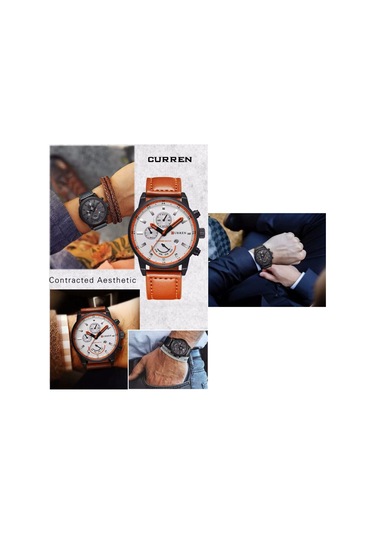 Curren M8217 Quartz Kol Saati-orjinal Kutusunda Beyaz Siyah