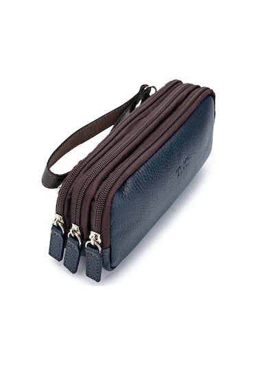 Tamer Tanca Erkek Hakiki Deri Lacivert El Çantası 688 1989 Erk Canta Y24 Lacı Fltr/kahve Lacivert