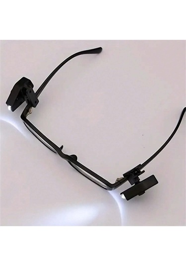 Yifomall 2 Adet Mini Led Güneş Gözlüğü Klips Lambası - Siyah Abs Malzeme, Okuma, Kamp, Bakım Için Taşınabilir Aydınlatma Siyah