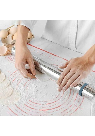 Gri Ayarlanabilir Kalınlıklı Paslanmaz Çelik Oklava Rahat Kavrama Entegre Makaralı Silindir Ev Tedarik