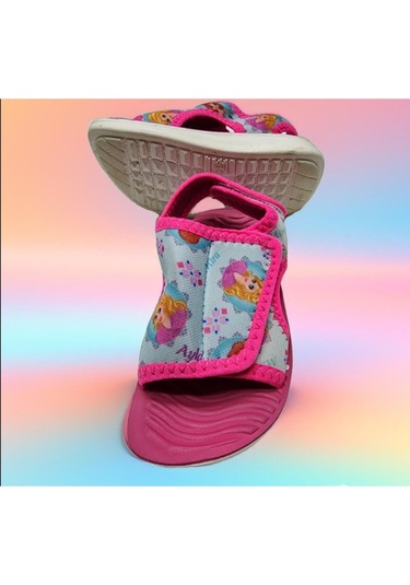 Çocuk Günlük Yazlık Cırtlı Ayarlanabilir Sandalet Fuşya