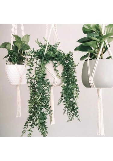 Floralmacramedesign 3 Lü El Yapımı Makrome Saksılık