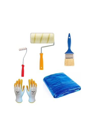 Profesyonel Boyacı Rulo Fırça Seti 5 Parça 20 CM