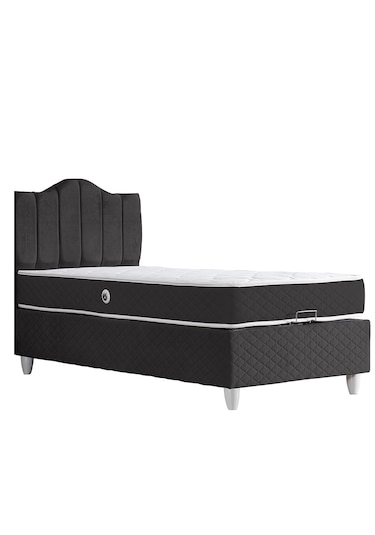 Trend Tek Kişilik Baza Başlık Letto Yatak Seti Antrasit 90 x 200