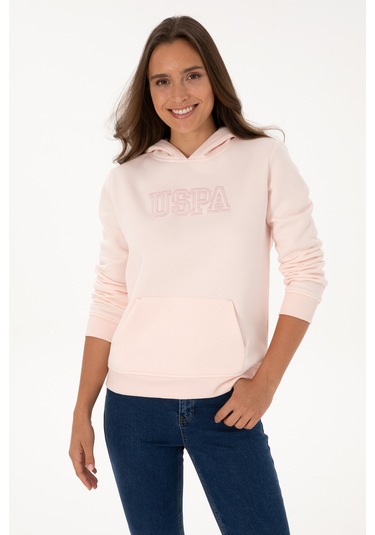 U.S. Polo Assn. Kadın Açık Pembe Şardonlu Kapüşonlu Basic Sweatshirt 50313566-VR078 U.S. Polo Assn. Kadın Açık Pembe Şardonlu Kapüşonlu Basic Sweatshirt 50313566-VR078