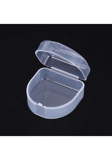 1 Adet Diş Kutusu Protez Diş Saklama Kutusu Ağız Koruyucusu Konteyner 6.4x6.5x3.5cm