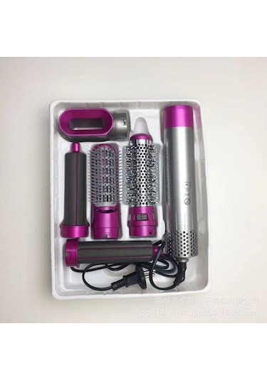 Moveevo Beş Bir Arada Bukle Çubuğu Sıcak Hava Tarağı Kıvırcık Düz Çift Kullanımlı Saç Şekillendirme Tarağı Elektrikli Saç