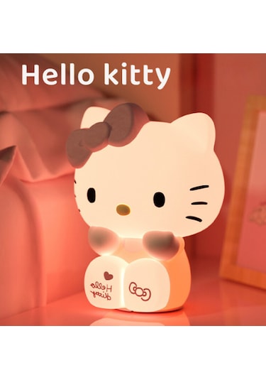 Tcherchi Sanrio Hello Kitty Küçük Gece Lambası, Silikon Lamba Beyaz