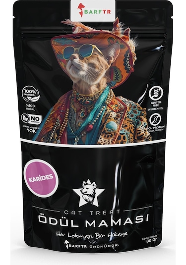 Barftr Karides Atıştırmalık Kedi Ödül Maması 80 G