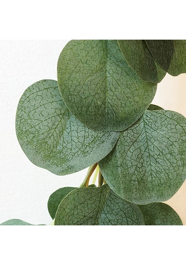 Xindoker 2 Metre Uzunlukta Su Geçirmez Mavi Yapay Eukaliptus Yaprakları - Dışarıdaki Ve İçerdeki Dekorasyonlar İçin Dayanıklı İpek Kumaş