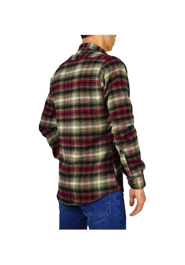 Erkek Silim Fit Ekose Oduncu Gömlek Bgl-st01711 Haki