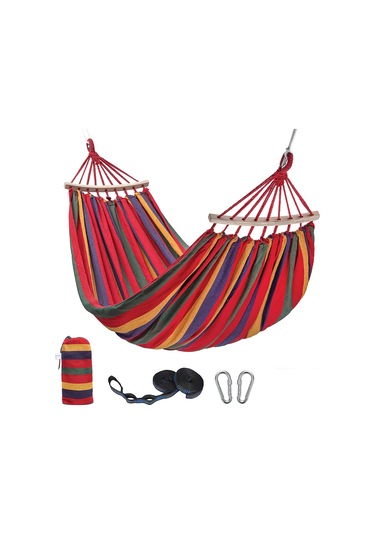 Açık Hamak Taşınabilir Bahçe Hamak Spor Ev Seyahat Kamp Salıncak Çok Renkli