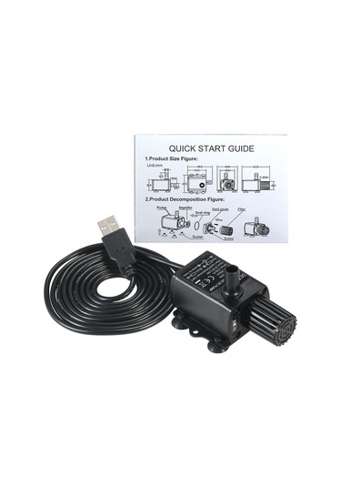 Decdeal Usb Dc5v 2.4 W Ultra Sessiz Mini Fırçasız Su Pompası