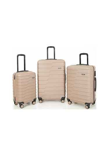 Polo Abs Kabin Orta Ve Büyük Boy Gold 3'lü Valiz Seti Gold