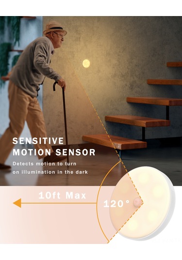 Kosona Usb Şarjlı Manyetik Hareket Sensörlü Gece Lambası, Otomatik Açma/kapama, Isınık Işık, 2 Adet Paket - Dolap, Yatak Odası, Koridor Kullanıma Uygun Diğer