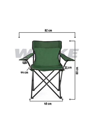Walke Katlanabilir Kamp Sandalyesi Piknik Sandalyesi Plaj Sandalyesi Yeşil Taşıma Çantalı Yeşil
