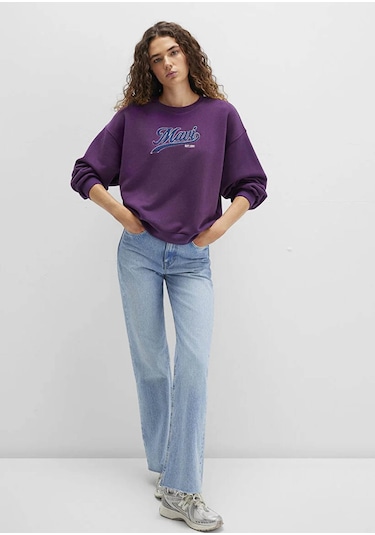 Mavi Logo Baskılı Kadın Sweatshirt M1S10419-70679 Mor