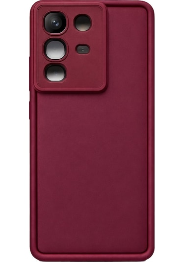 İnfinix Note50-4g Ve Note50pro Uyumlu Kamera Çıkıntılı Mat Silikon Telefon Kılıfı Bordo