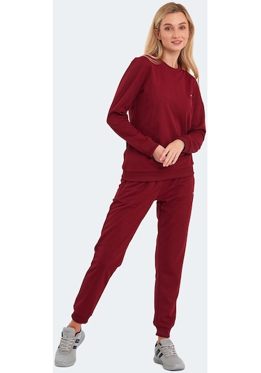 Slazenger OLINDA Kadın Cepli Bordo Eşofman Takımı