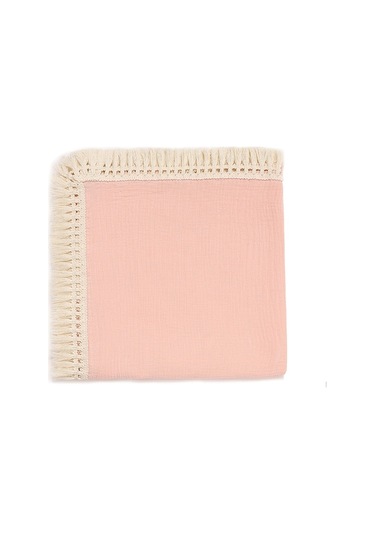Yeni Doğan Bebekler İçin Muslin Oynarcaklı Battaniye - Sarma Torbası, Örtü, Kucak Battanı - Pembe 80x65cm Pembe Pembe
