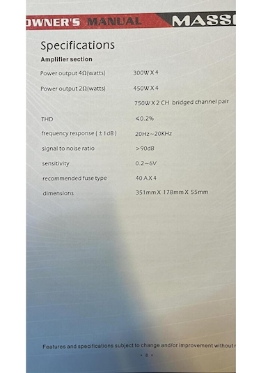 Ms-k4300.4d 4 Kanallı Amfi 4 Ohm 4x300 Wat Rms