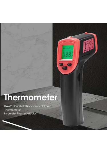 Gajeena Endüstriyel Kullanim Icin Dijital Isikli Isil Olcuc -50 C 600 C Araliginda Siyah+kirmizi Hw600 Model Pil Icermez