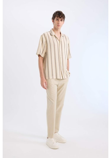 DeFacto %100 Pamuk Keten Görünümlü Yazlık Jogger Pantolon - Dar Paça Beli Bağcıklı Lastikli Cepli Z6475AZ25SPBG700 DeFacto %100 Pamuk Keten Görünümlü Yazlık Jogger Pantolon - Dar Paça Beli Bağcıklı Lastikli Cepli Z6475AZ25SPBG700