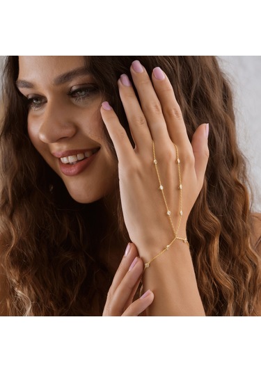 925 Ayar Gümüş Zirkon Taş Atlamalı Açık Parmak Şahmeran Altın