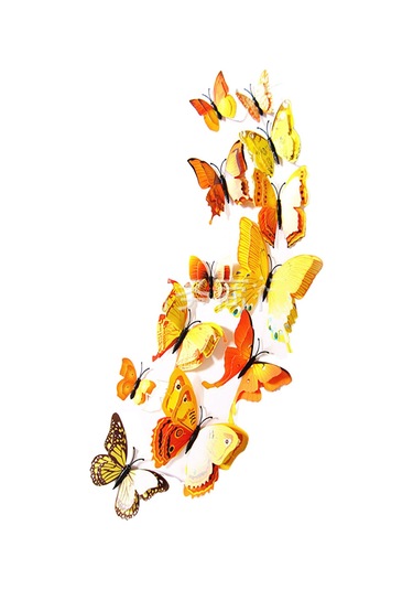 Maiyame Sarı Çift Katlı Manyetik 3d Kelebek Duvar Sticker - Ev Dekorasyonu, Kolay Kullanım, Dayanıklı Malzeme Diğer