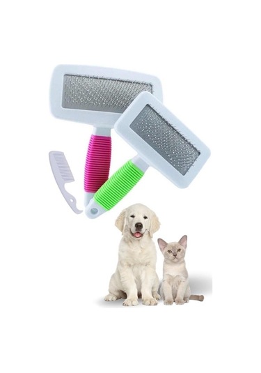 Buffer Kedi Köpek Telli Küçük Boy Tüy Bakım Seti Evcil Hayvan Tarama Fırçası Çok Renkli