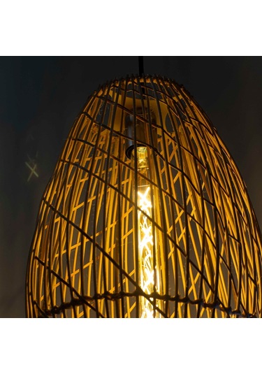 Rattan Sarkıt Bambu Avize: Moonlight